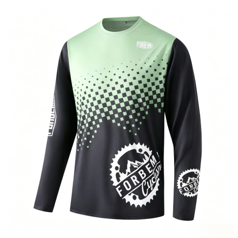 FORBEMK Men's Long Sleeve MTB Jersey, Breathable Quick Dry Off-Road Cycling Shirt1
