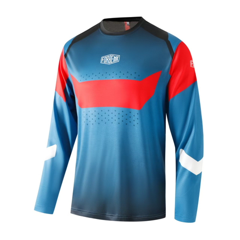 FORBEMK Men's Long Sleeve MTB Jersey, Breathable Quick Dry Off-Road Cycling Shirt2